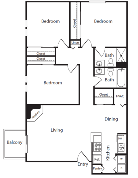 a floor plan of a house with a bedroom and a living room